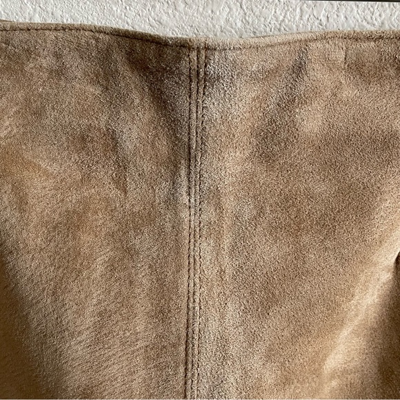 Eddie Bauer Vintage Suede Genuine Leather Tan Maxi Skirt Size 12 - Picture 4 of 15